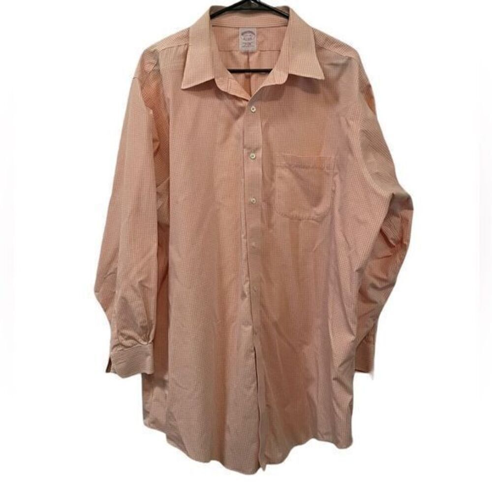 BROOKS BROTHERS | 17.5-33 button up down shirt plaid